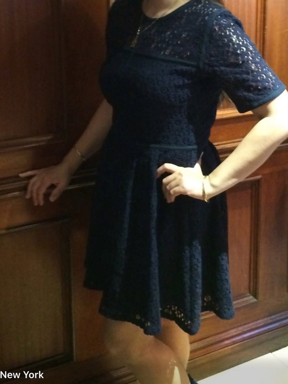 Juicy Couture Navy Lace Mini Dress Size 8 Lined